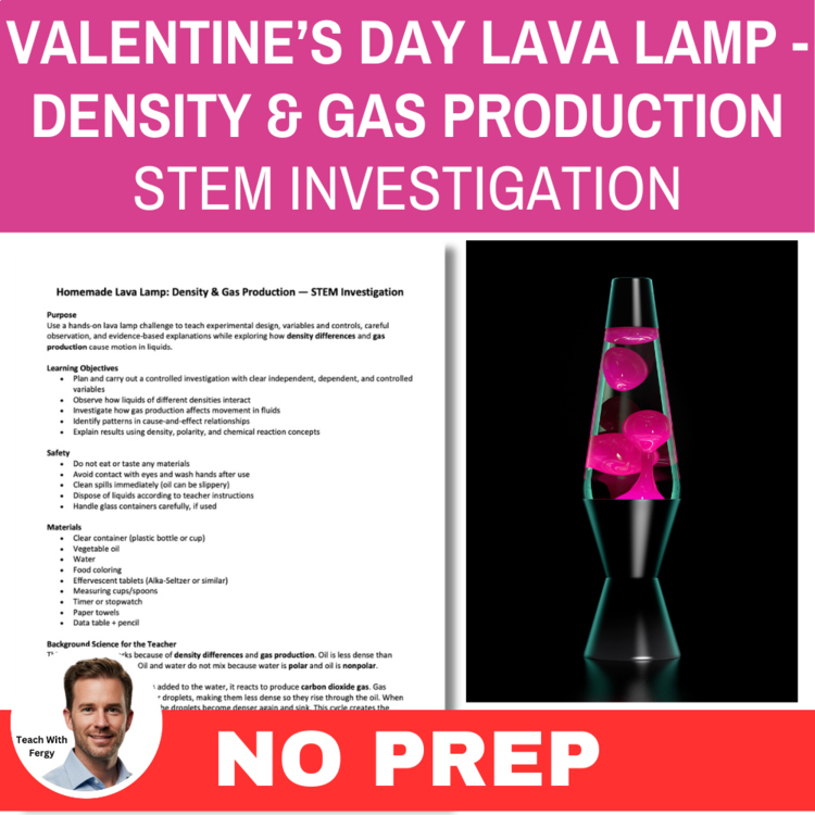 Valentine's Day Lava Lamp STEM Investigation - Density & Gas Production