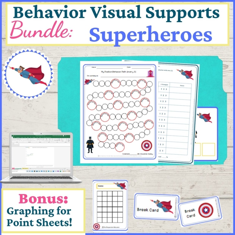 Superheroes Student Behavior Intervention Tools Daily Behavior Support Visuals