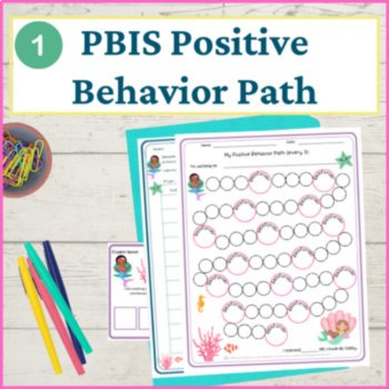 Mermaids Student Behavior Intervention Tools Daily Behavior Support Visuals, image 2