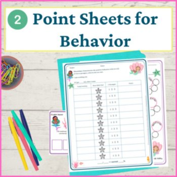 Mermaids Student Behavior Intervention Tools Daily Behavior Support Visuals, image 3