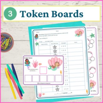 Mermaids Student Behavior Intervention Tools Daily Behavior Support Visuals, image 4