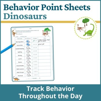 Dinosaur Student Behavior Intervention Tools Daily Behavior Support Visuals, image 3