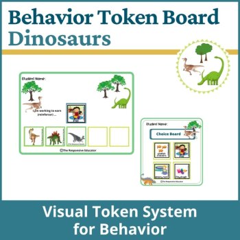 Dinosaur Student Behavior Intervention Tools Daily Behavior Support Visuals, image 4