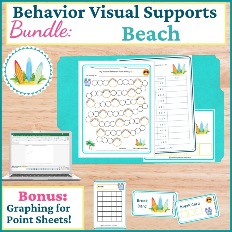 Beach Student Behavior Intervention Tools Daily Behavior Support Visuals