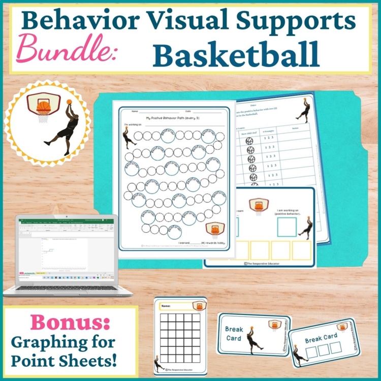 Basketball Student Behavior Intervention Tools Daily Behavior Support Visuals