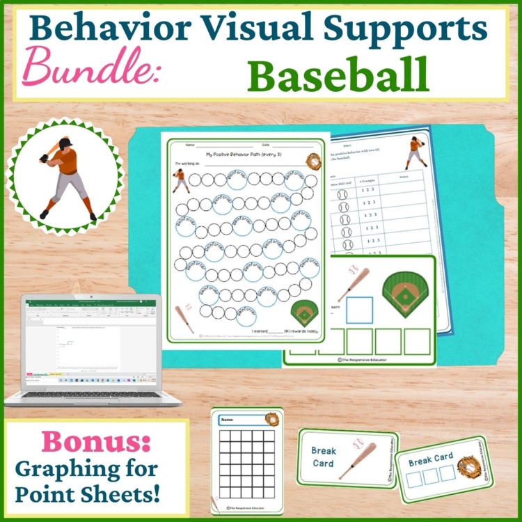 Baseball Student Behavior Intervention Tools Daily Behavior Support Visuals