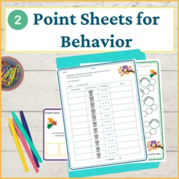 Autumn Student Behavior Intervention Tools Daily Behavior Support Visuals, image 3