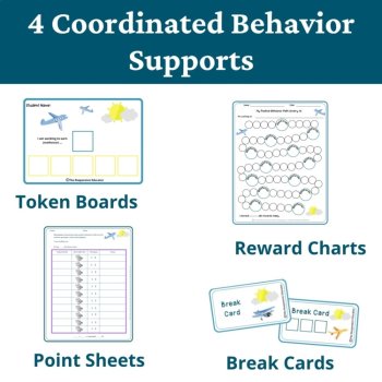 Airplane Student Behavior Intervention Tools Daily Behavior Support Visuals, image 2