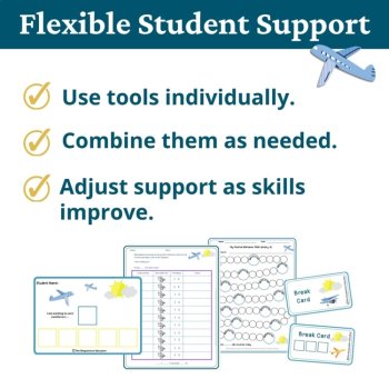 Airplane Student Behavior Intervention Tools Daily Behavior Support Visuals, image 4