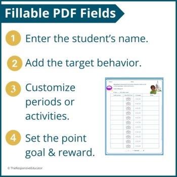 Bayou Princess Student Behavior Point Sheet Daily Behavior Goal Data Editable, image 3