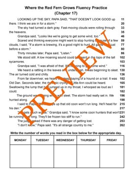 Where the Red Fern Grows (Wilson Rawls) Fluency Passages (Grades 3rd-8th), image 4