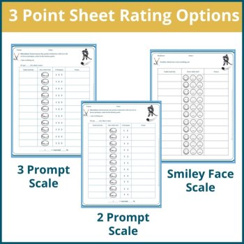 Hockey Student Behavior Point Sheet Daily Behavior Goal Data Editable Chart, image 2