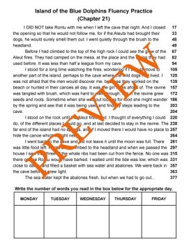 Island of the Blue Dolphins SoR Fluency & Comprehension Passages (Grades 3-8), image 3