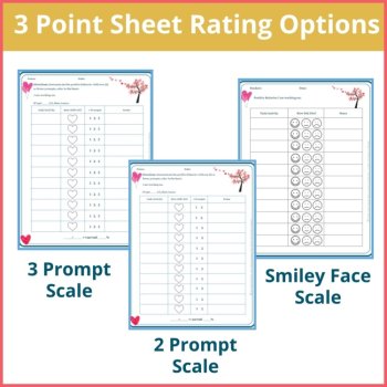 Valentine's Day Student Behavior Point Sheet Daily Behavior Goal Data Editable, image 2