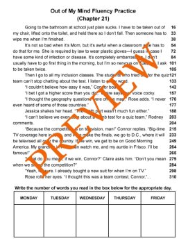 Out of My Mind Fluency Passages/Sharon M. Draper/Science of Reading Grades 3-8, image 4