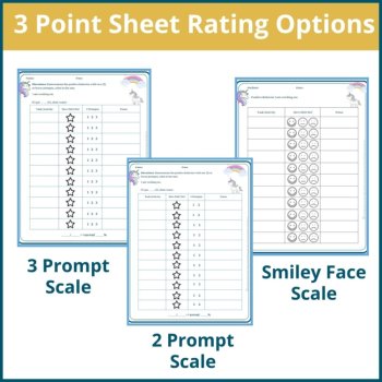 Unicorns Student Behavior Point Sheet Daily Behavior Goal Data Editable Chart, image 2