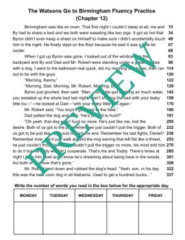 The Washingtons Go to Birmingham Science of Reading Fluency Passages Grades 3-8, image 4
