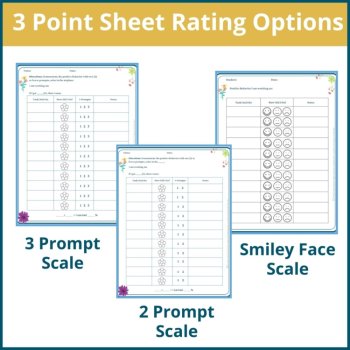 Flowers Student Behavior Point Sheet Daily Behavior Goal Data Editable Chart, image 2
