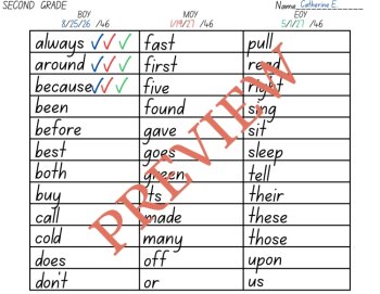 Back to School: Dolch Second Grade Sight Word Games & Progress Monitoring, image 4