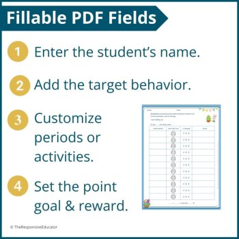 Easter Student Behavior Point Sheet Daily Behavior Goal Data Editable Chart, image 3