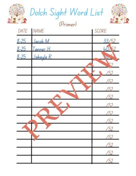 Back to School: Engaging Sight Word Games & Progress Monitoring (Dolch Primer), image 3