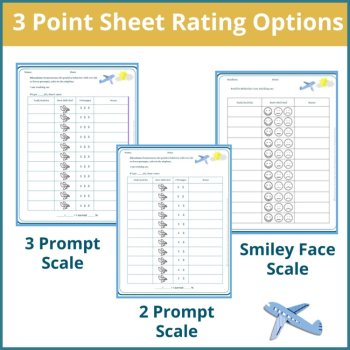Airplanes Student Behavior Point Sheet Daily Behavior Goal Data Editable Chart, image 2