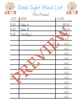 Master Dolch Pre-Primer Sight Words  Assessment & Practice Tool for ELA Success!, image 3