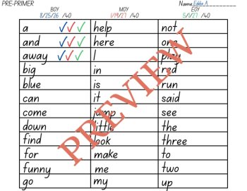 Master Dolch Pre-Primer Sight Words  Assessment & Practice Tool for ELA Success!, image 4