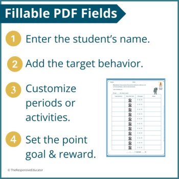 Astronaut Student Behavior Point Sheet Daily Behavior Goal Data Editable Chart, image 3