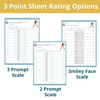 Baseball Student Behavior Point Sheet Daily Behavior Goal Data Editable Chart, image 2