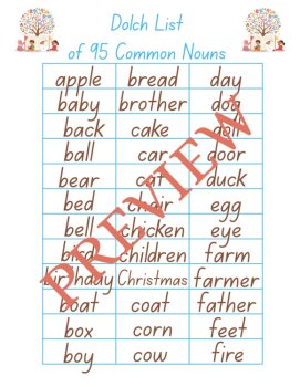 Dolch 95 Common Nouns Assessment Set: Boost Literacy Skills & Save Time!, image 2