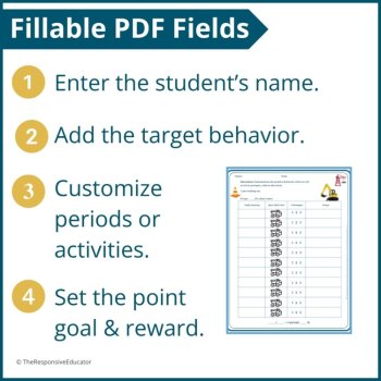 Construction Student Behavior Point Sheet Daily Behavior Goal Data Editable, image 3