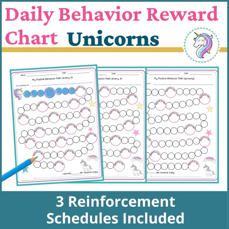 Unicorns Student Daily Behavior Incentive Reward Chart Student Reinforcement