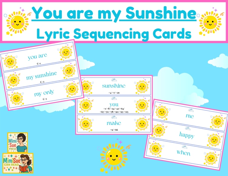 You Are My Sunshine Lyric Sequencing Cards | Music & (Hands-On Literacy & Music)