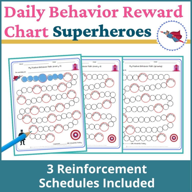Superheroes Student Daily Behavior Incentive Reward Chart Student Reinforcement