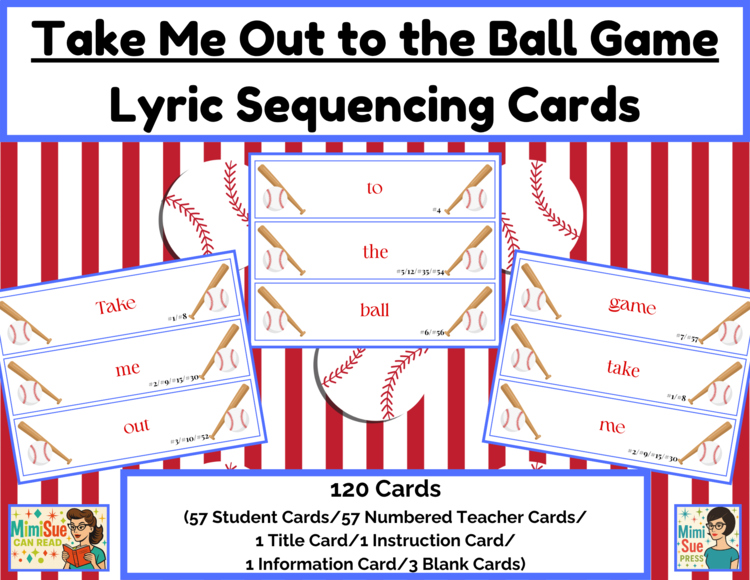 Take Me Out to the Ball Game/Lyric Sequencing Cards  Hands-On Literacy & Music