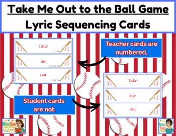 Take Me Out to the Ball Game/Lyric Sequencing Cards  Hands-On Literacy & Music, image 2