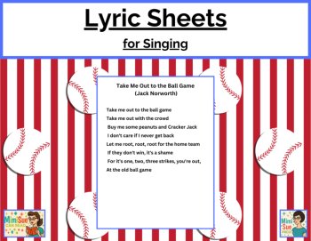 Take Me Out to the Ball Game/Lyric Sequencing Cards  Hands-On Literacy & Music, image 3