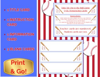 Take Me Out to the Ball Game/Lyric Sequencing Cards  Hands-On Literacy & Music, image 4