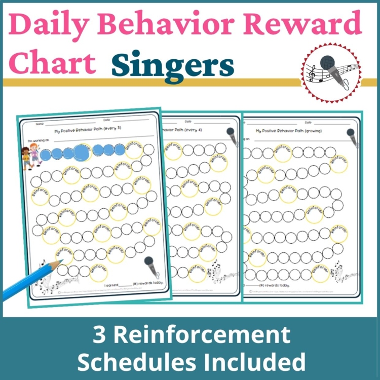 Singers Student Daily Behavior Incentive Reward Chart Student Reinforcement