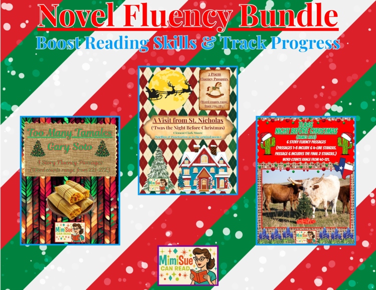 Reading Fluency Bundle TEXAS NIGHT BEFORE/TAMALES/VISIT ST. NICK Boost Fluency