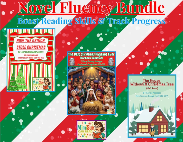 Reading Fluency Bundle GRINCH/CHRISTMAS PAGEANT/HOUSE WITHOUT Boost Fluency