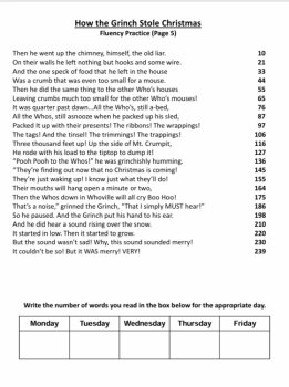 Reading Fluency Bundle GRINCH/CHRISTMAS PAGEANT/HOUSE WITHOUT Boost Fluency, image 2
