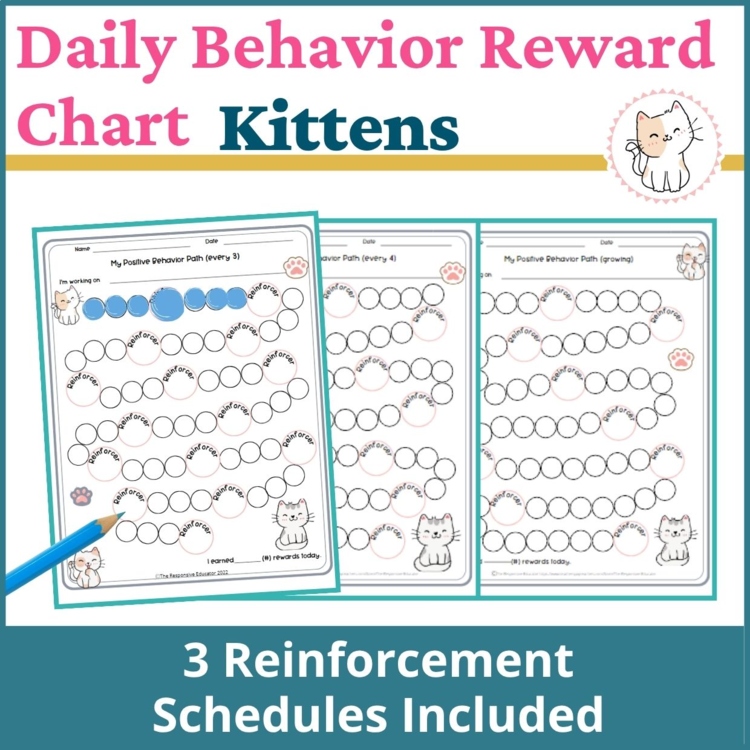 Kittens Student Daily Behavior Incentive Reward Chart Student Reinforcement