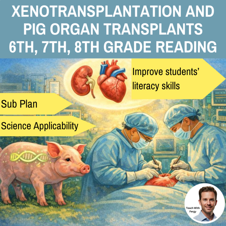 Gene-Edited Pigs and Xenotransplantation Reading | 6th, 7th, 8th Grade | CRISPR