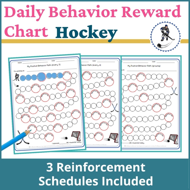 Hockey Student Daily Behavior Incentive Reward Chart Student Reinforcement