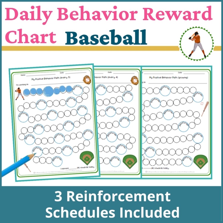 Baseball Student Daily Behavior Incentive Reward Chart Student Reinforcement