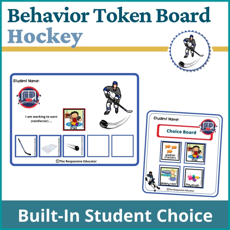 Hockey Student Behavior Token Board Reinforcement I Am Working For Reward System