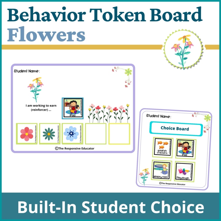 Flowers Student Behavior Token Board I Am Working For Reward System