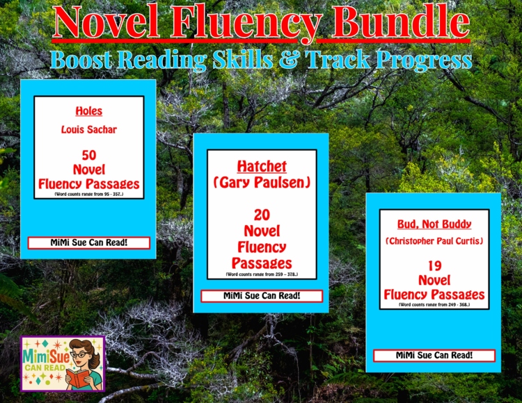 Reading Fluency Bundle HOLES/HATCHET/BUD NOT BUDDY Boost Fluency & Comprehension